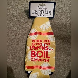 Packed party crawfish boil beer bottle koozie